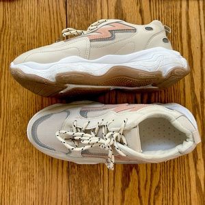 Lace up front chunky sole sneakers